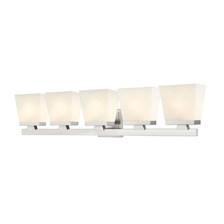 Z-Lite Astor 5 Light Vanity, Brushed Nickel & Etched Opal 1937-5V-BN